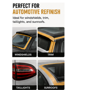 Blysk Trim Masking Lift Tape (6923) – Perforated Automotive Refinish Tape with Clear Edge – 10mm Clear Plastic Strip 45mm x10m – for Windshields, Trim, Taillights & Sunroofs