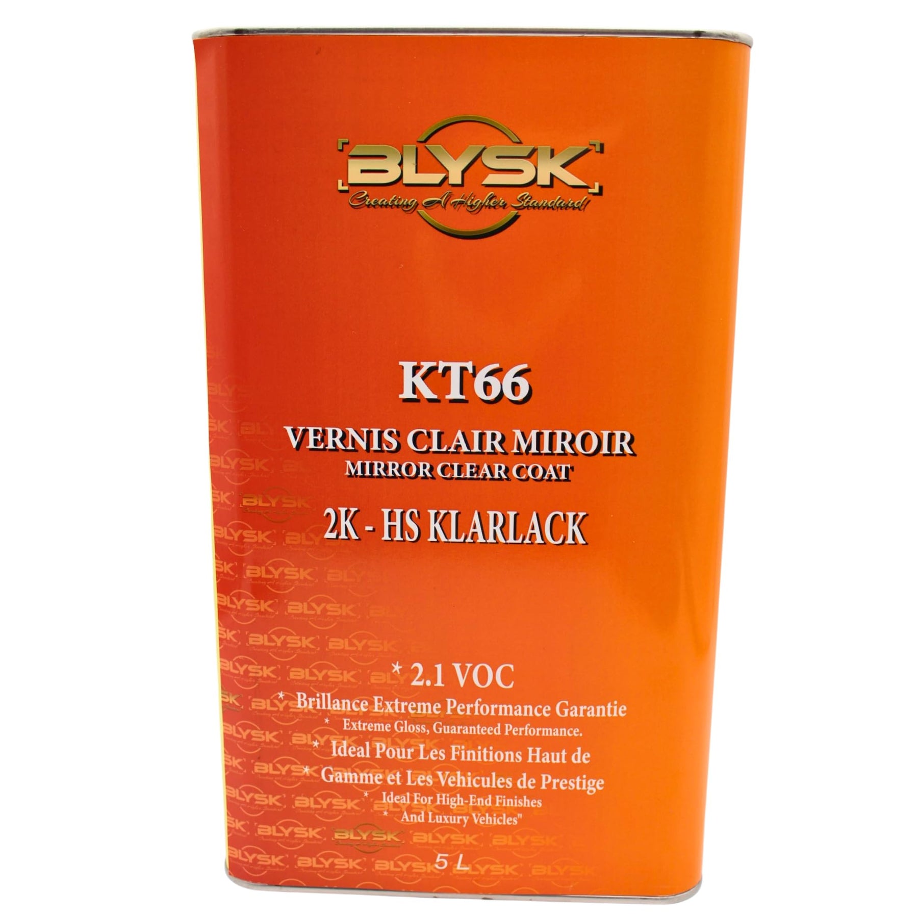Blysk KT66 Mirror Clear Coat – 2K HS Automotive Clear, High Gloss, 2.1 VOC, 5L (Hardener Options Available) (LV20 Medium Hardener)