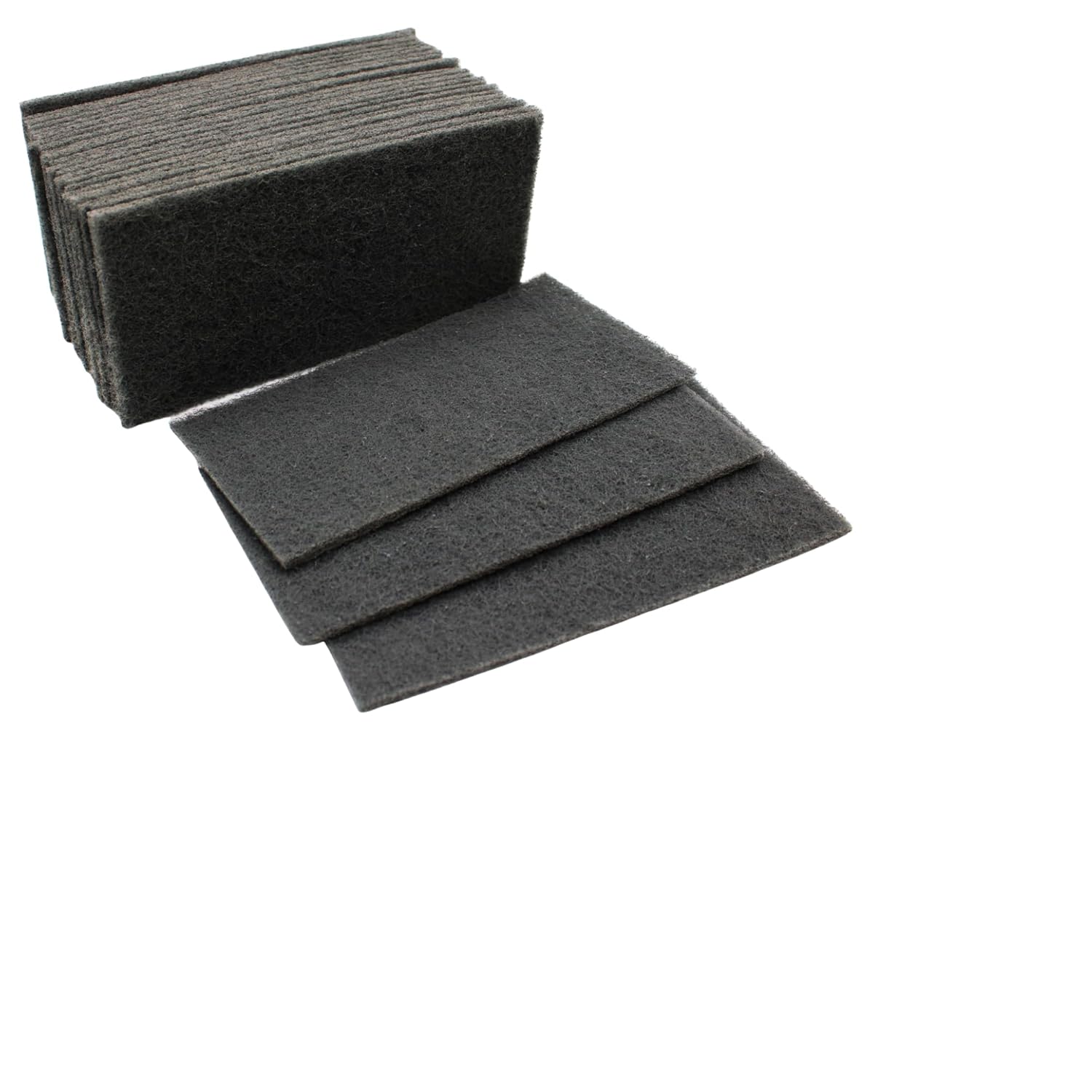 Non-Woven Abrasive Scuff Pads, 4.5 x 9 Inch, Surface Prep & Finishing, 25 Pack (Gray)