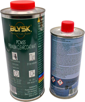 PCM55 Premium Matte Clearcoat Kit 475 2K Hardener – Low Gloss Finish – 2:1 Mixing Ratio – Durable Urethane Topcoat for Automotive Refinishing.