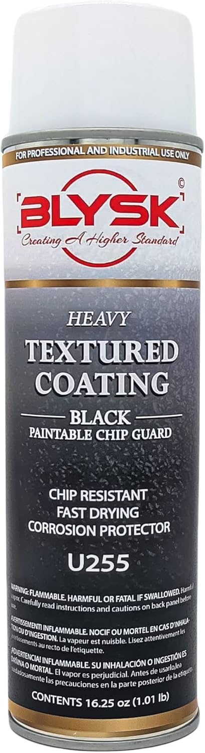 Blysk Heavy Textured Coating U255, Black Paintable Chip Guard 16 oz