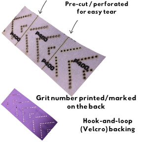 Purple Zirconia Sanding Roll – 2-3/4" x 13 Yds, Fast Cut, Long Life, Clog-Resistant, Hook & Loop, Pre-Cut for Easy Tear, Available in Grits 80, 120, 180, 220, 320, and 400. (80)
