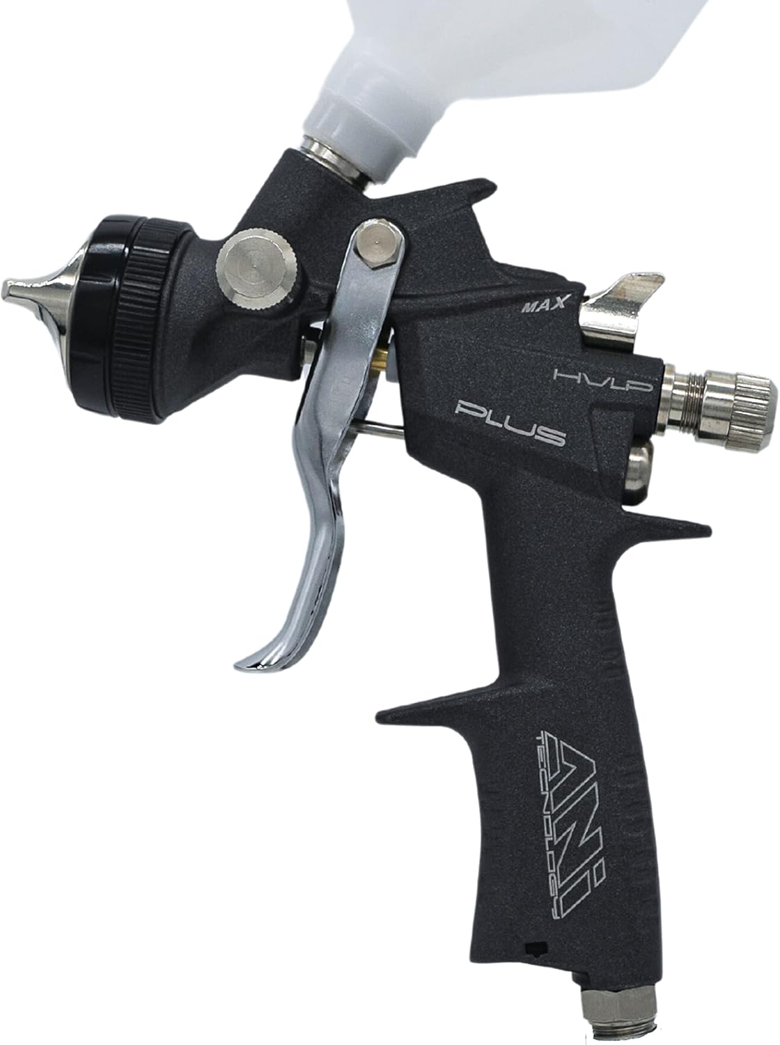 ANI F160/Plus/S 600cc HVLP Professional Paint Spray Gun – Multiple Nozzle Sizes to Choose from (1.3mm to 2.0mm) Ideal for Auto Body, Woodworking, Industrial Applications (Black Teflon, 1.3mm)