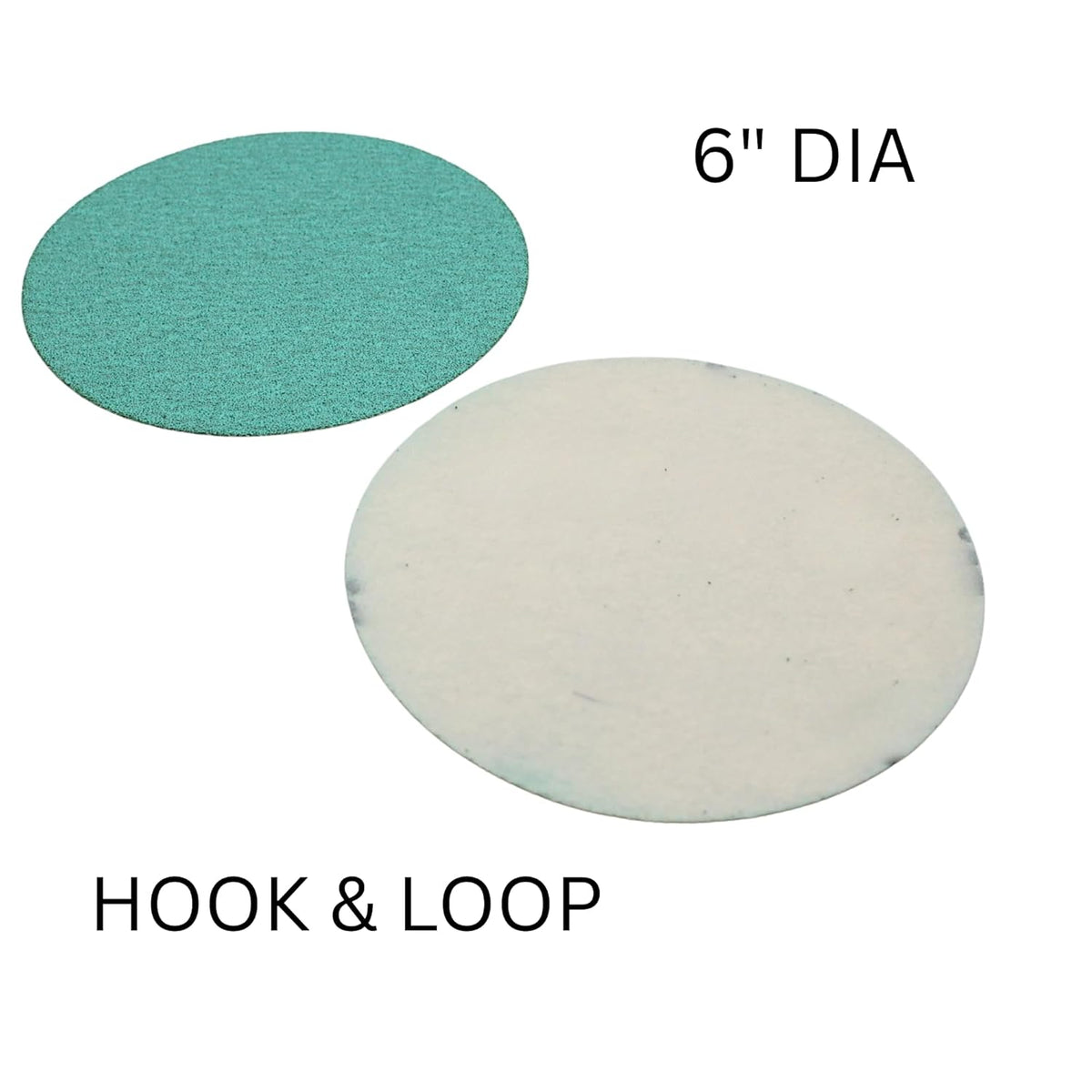 6" Green Aluminum Oxide Sanding Discs – P80 to P800 Grit – Latex Paper, Semi-Open Coat – Hook & Loop/PSA – Clean Sanding for Metal, Wood, Paint, Plastic, 50-Pack (Hook & Loop 80 Grit)