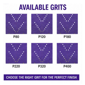 Blysk Purple Zirconia Sanding Roll – 2-3/4" x 13 Yds, Fast Cut, Long Life, Clog-Resistant, Hook & Loop, Pre-Cut for Easy Tear, Available in Grits 80, 120, 180, 220, 320, and 400.