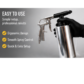 BLYSK K200 Undercoating Spray Gun Kit – 1L Metal Canister, 39.4" Flexible Wand Hose, Replaceable Spray Cap & Plastic Tube for Rust Proofing, Chip Guard & Bed Liner