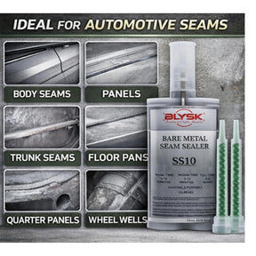 Bare Metal Seam Sealer SS10 – Thick Set,– 200ml / 6.76 fl oz Dual Cartridge with 2 Mixing Nozzles, Corrosion Resistant Adhesive for Metal, Aluminum, Fiberglass & Plastics