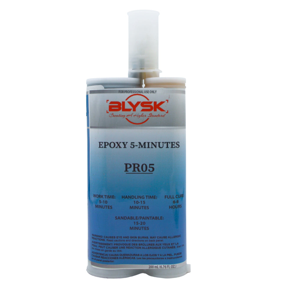 Blysk PR05 Hi-Stress Epoxy Adhesive, Filler & Resurfacer, 200ml / 6.76 fl oz Dual Cartridge, Rigid 2-Part Bonding for Metal, Aluminum, Fiberglass, Plastic, Wood, Glass & Concrete