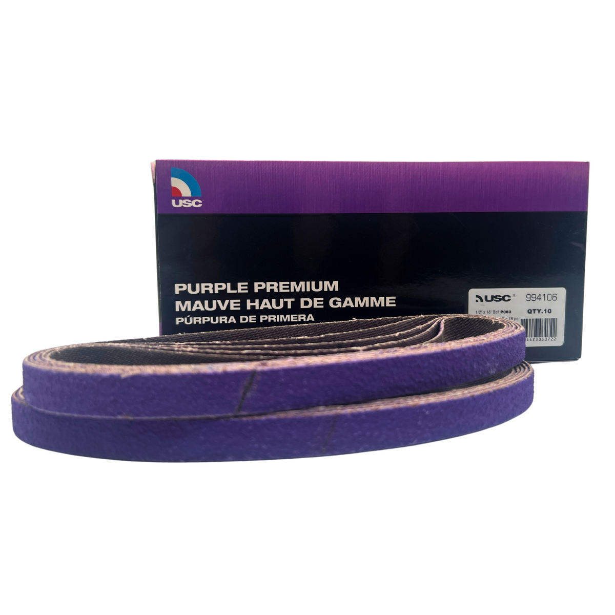 USC 994106 Abrasive Belt, 18 in L x 1/2 in W, P080 Grit