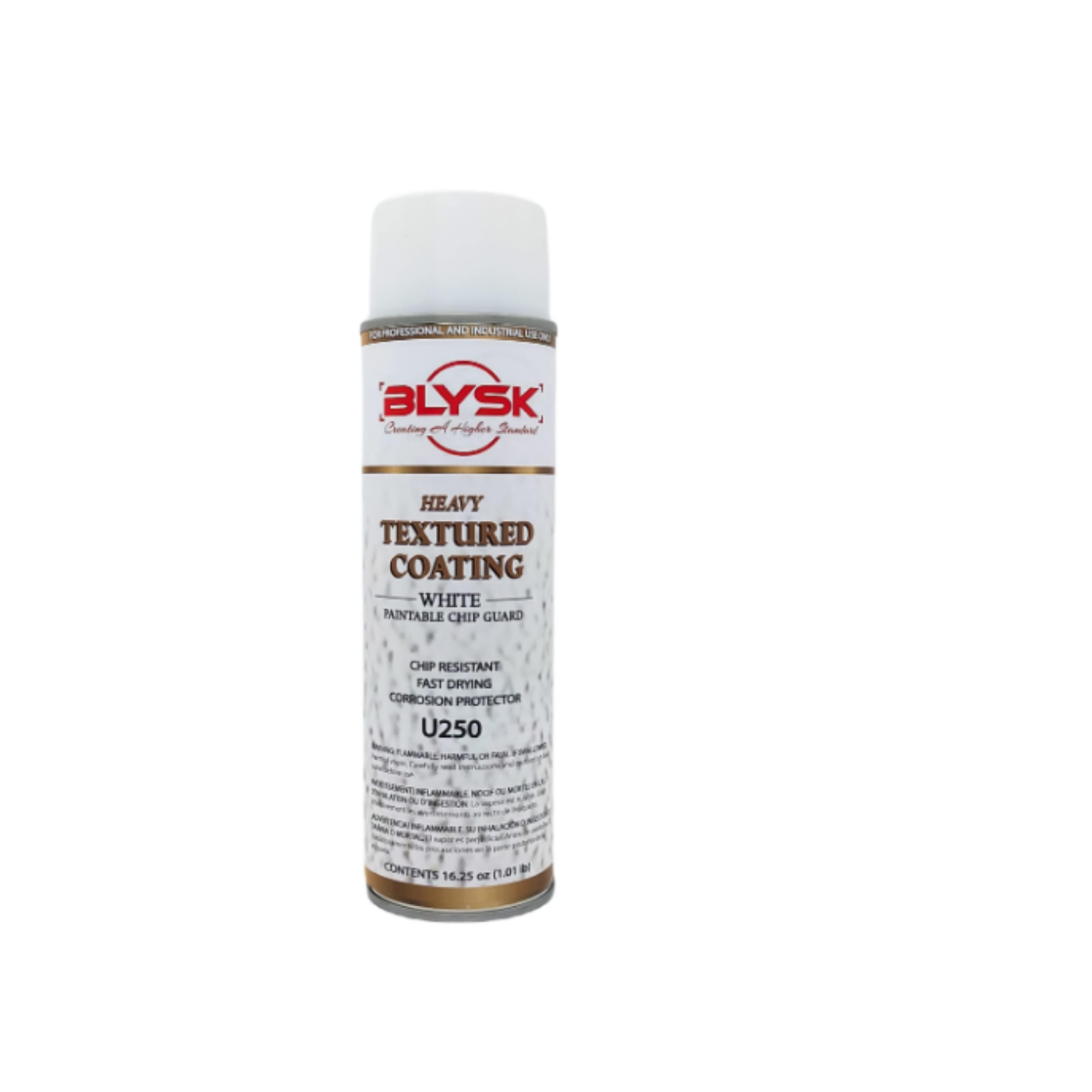 Blysk U250 Heavy-Duty Textured Coating White 15oz – Paintable Chip Guard, Fast-Drying, Corrosion-Resistant, Impact Protection