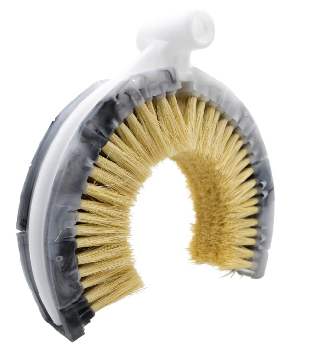 Blysk B600 Truck Exhaust Stack Cleaning Brush – 9" Flexible Chrome Stack Brush with White Tampico Bristles – Threaded Handle Hole