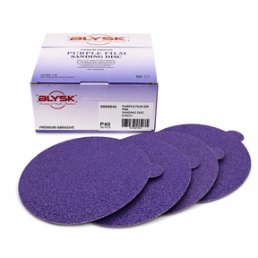 BLYSK Premium Purple Zirconia Sanding Discs 6", High Performance, Long Life, Clog-Resistant, Fits DA & Orbital Sanders, 50-Pack, Available in PSA and Hook & Loop