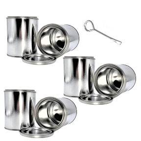 Empty Metal Paint Cans with Lids – 16 oz/Pint Size, Unlined, Airtight Seal, Can Opener Included