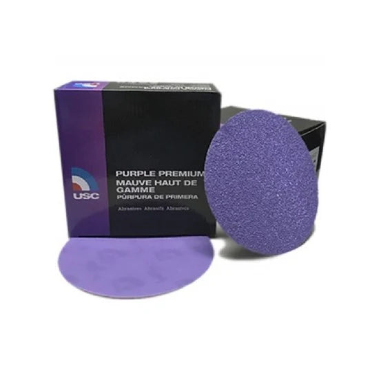 USC 991418 (Hook & Loop) Purple Premium 6" 600 Grit Abrasives Film Discs 50/Box