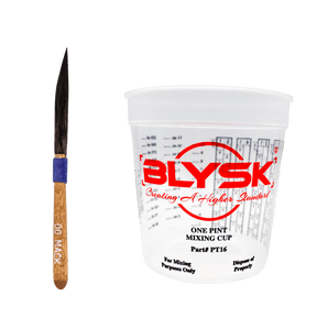BLYSK and Mack Sword Striping Brush Series 10 Bundle with Free Pint Measuring Paint Cup, pinstriping, Blue Squirrel Hair, Sign, Lettering, Professional Art Supplies - Maazzo