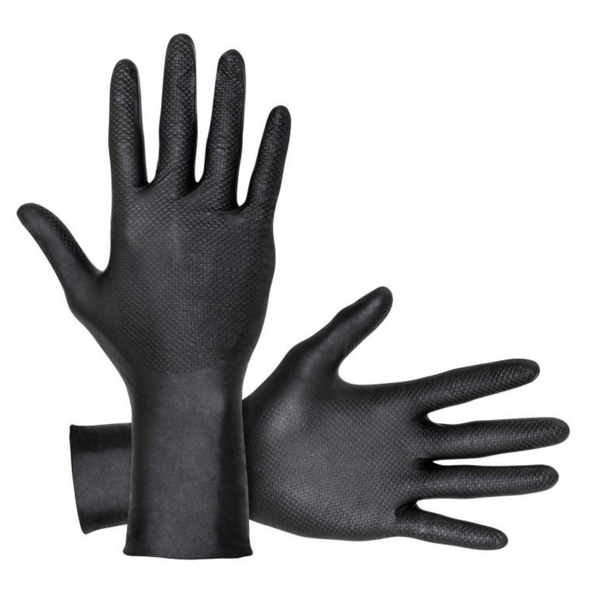 Sas Safety Raven Grip Extended Cuff Powder-Free Nitrile Exam Grade Disposable Gloves - 8 Mil - Maazzo