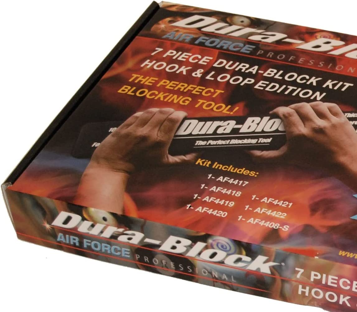 Dura-Block AF44HL Hook & Loop Black 7-Piece Sanding Block Set - Maazzo