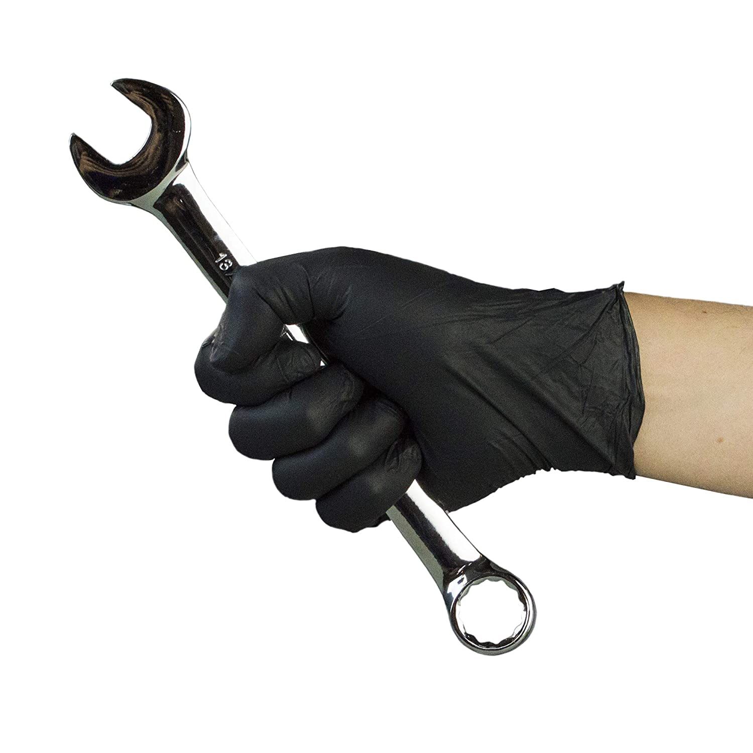 GlovePlus Nitrile Latex-Free Industrial Gloves, Small, Black, 100/Box