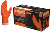 GLOVEWORKS HD Industrial Orange Nitrile Gloves with Raised Diamond Texture Grip - Maazzo