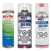 Blysk Bundle- Spray Max 1K Spot Blender is a special product for homogenous paint transitions- Spray Max 2K Clear Matte, Develop For The Small Damage Repair -Blysk Prep Cleaner, Wax and Grease Remover - Maazzo