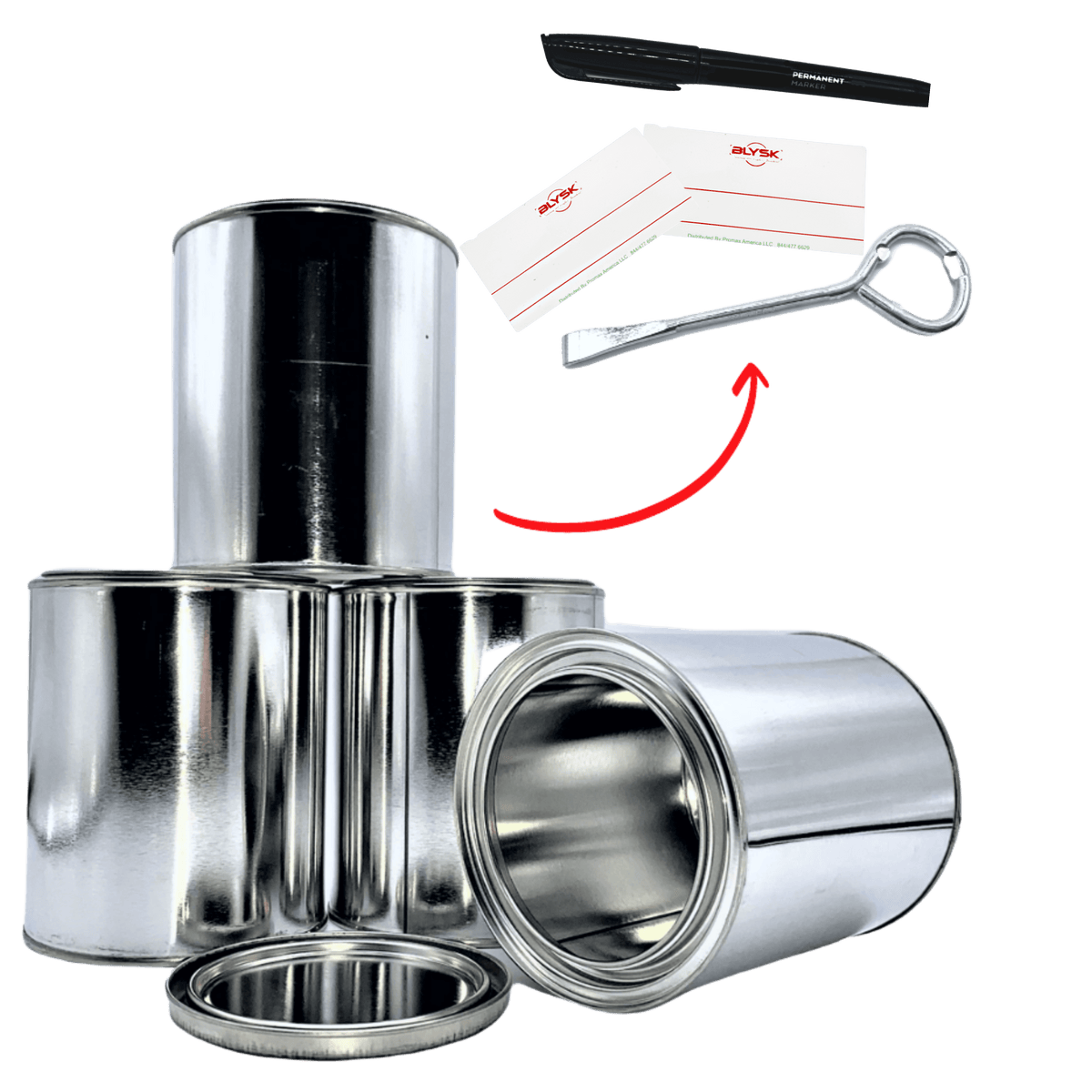 Blysk Empty Metal Copper Primer coted Quart Cans with lids, Craft Stor