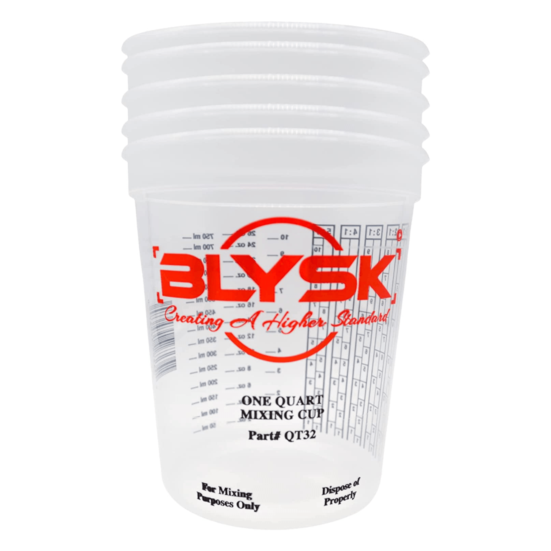BLYSK Graduated Plastic Mixing Cups, use for Paint, Resin (Quart) - Maazzo