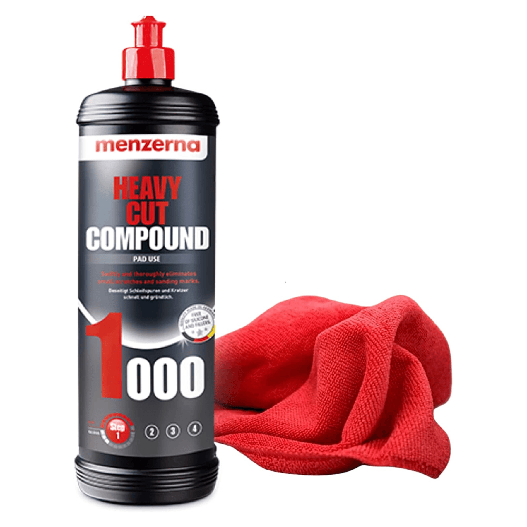 Menzerna Heavy Cut Polishing Compound 1000 with free microfiber towel - Maazzo