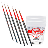 BLYSK and Mack Wizard Scribe Synthetic Scroll Striping and Script Lettering Brush Bundle with Free Pint Mixing Cups Set, Artist Brushes, pinstriping (1, #0,2,4,6,8,10 Set) - Maazzo
