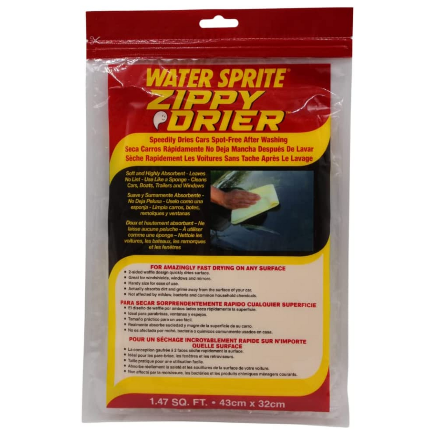 S.M. Arnold WSY1-4 Water Sprite Zippy Drier-Resistant to Most Chemicals and unharmed by Grease and Oil-Speedily Dries Cars Spot Free After Washing - Maazzo