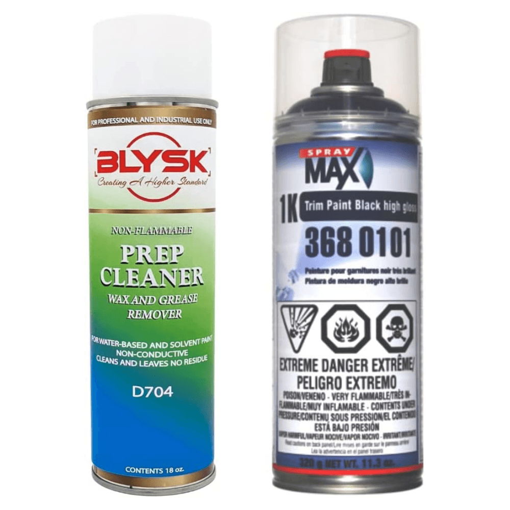 Blysk Bundle- Spray Max Trim Paint Black High Gloss for Topcoat Paint Jobs-Blysk Prep Cleaner, Wax and Grease Remover - Maazzo