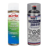 Blysk Bundle- Spray Max 1K Trim Paint Black Satin for topcoat paint jobs and spot repairs on cars, motorcycles and other applications-Blysk Prep Cleaner, Wax and Grease Remover. - Maazzo