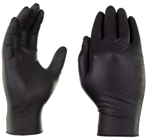 X3 Black Nitrile Industrial Gloves, 3 Mil, Powder Free, Textured, Disposable - Maazzo