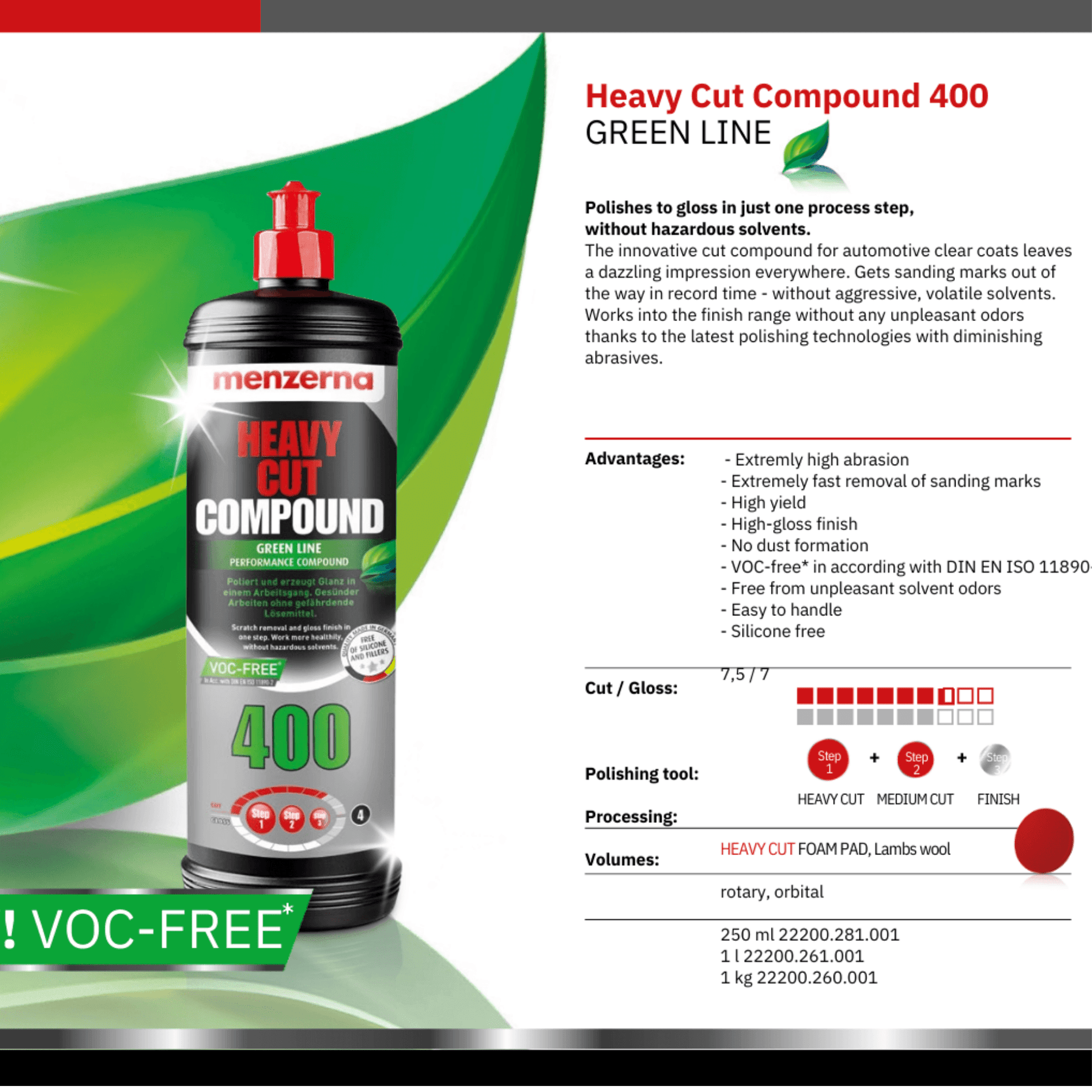 Heavy Cut Polishing Compound 400 Green Line - Environmentally Friendly